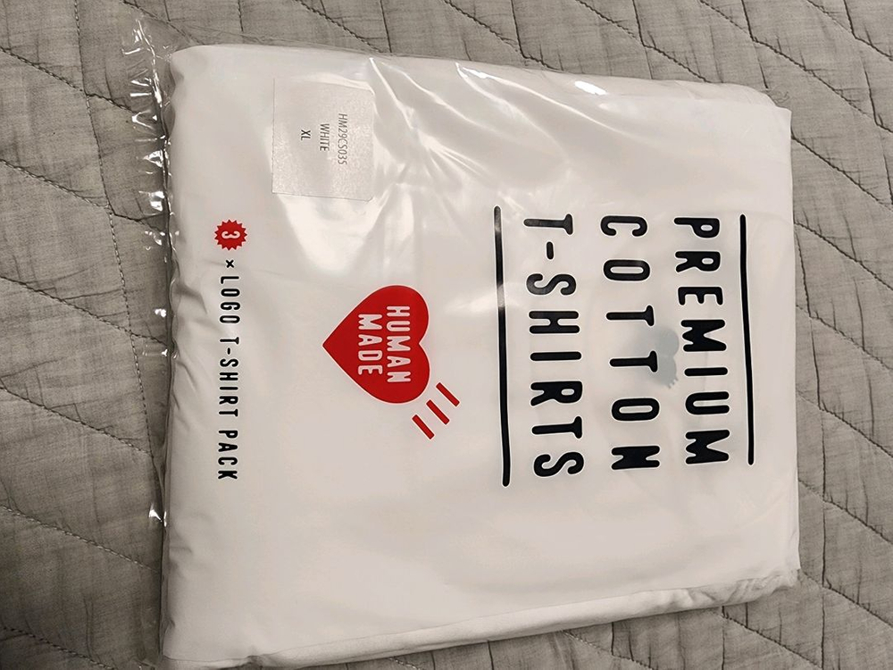 휴먼 메이드 기본 반팔티셔츠 화이트 3팩 M, L, XL--1