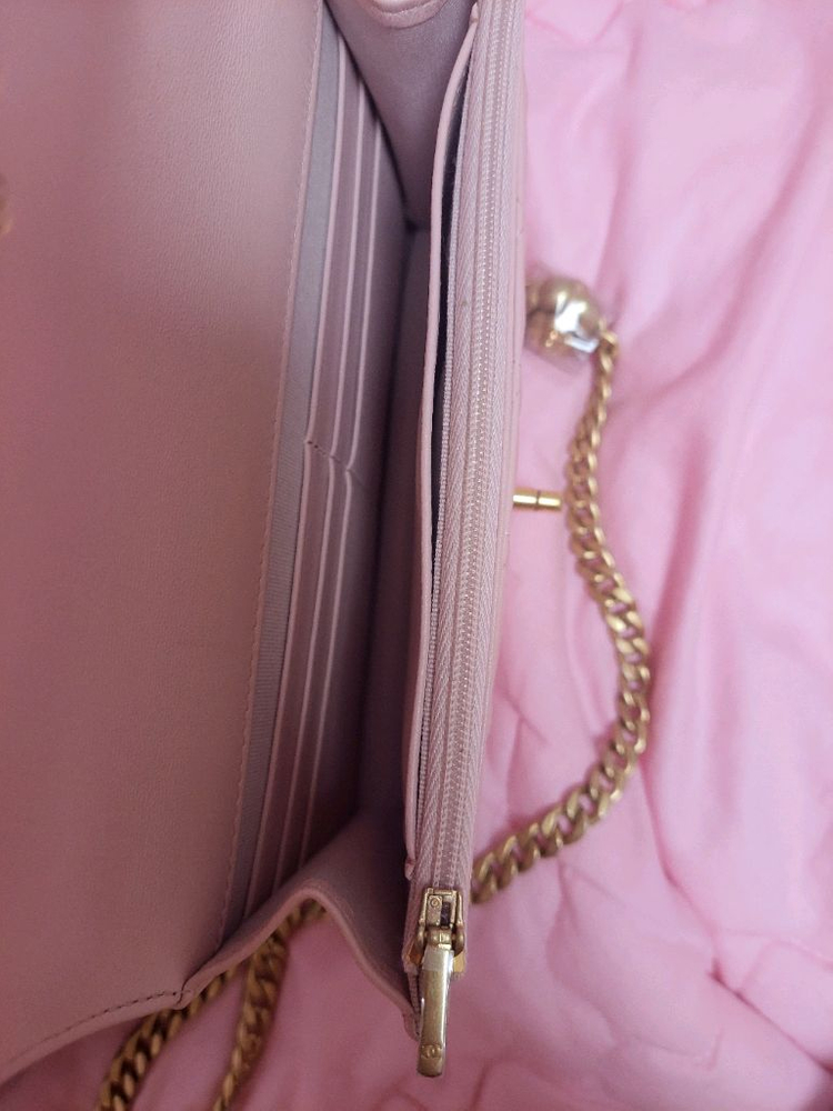 정품)급처미사용새상품!샤넬 핑크 까멜리아 골든볼 WOC크로스숄더백공주가방--7