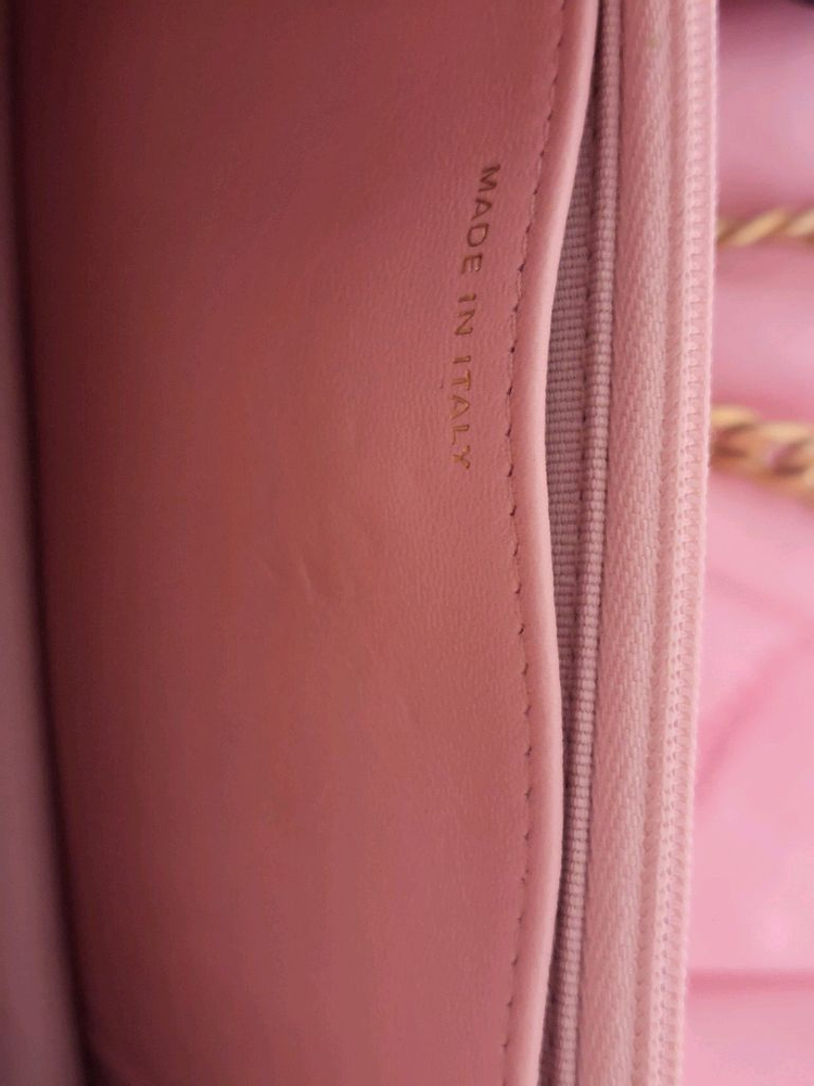 정품)급처미사용새상품!샤넬 핑크 까멜리아 골든볼 WOC크로스숄더백공주가방--9