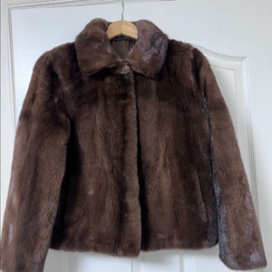 리얼밍크 마호가니 사가폭스 밍크자켓