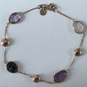 정품 비체 14k 자수정 연수정 팔찌