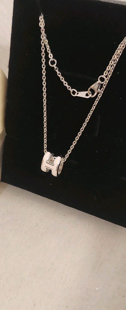 18k 화이트골드 목걸이--1