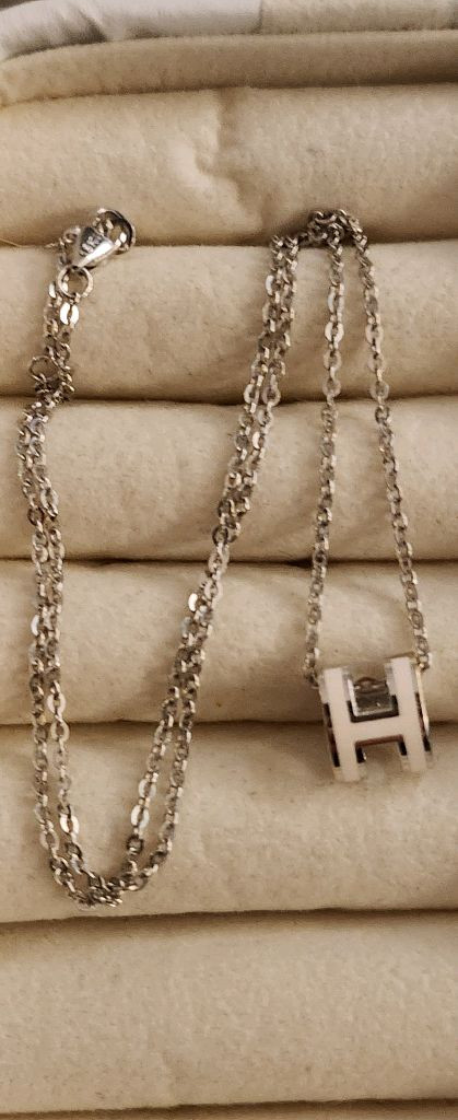 18k 화이트골드 목걸이--3