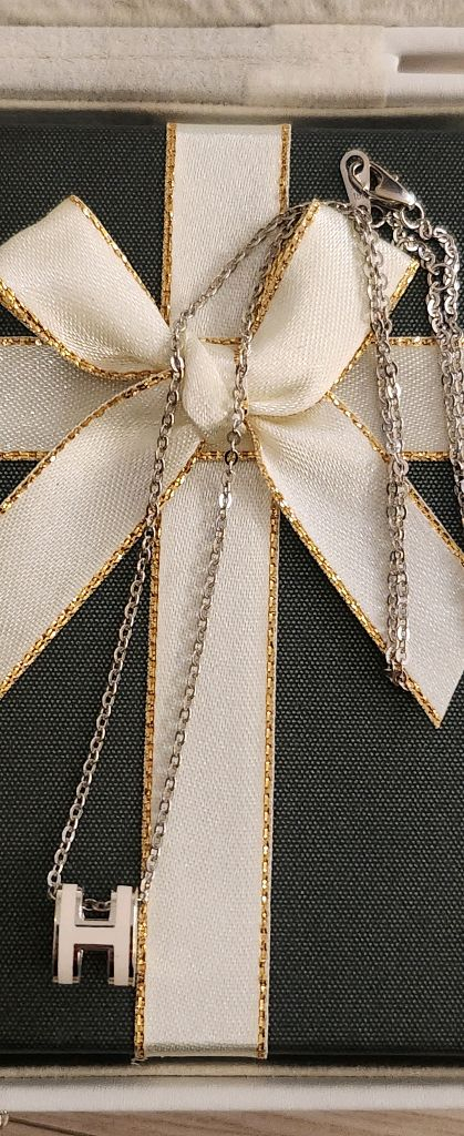 18k 화이트골드 목걸이--4