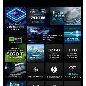 미개봉 에이서 Predator 헬리오스 네오 16 Ultra9 rtx5070ti 게이밍 노트북