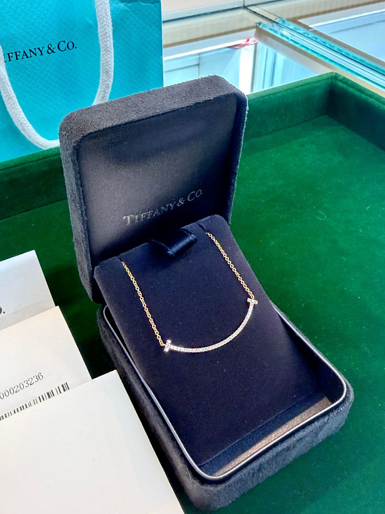 정품 티파니 스마일 목걸이 스몰 사이즈 로즈골드--2