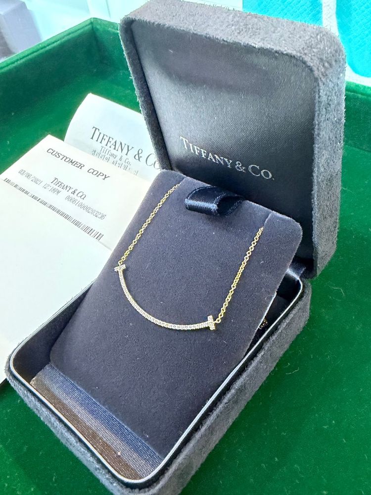 정품 티파니 스마일 목걸이 스몰 사이즈 로즈골드--3