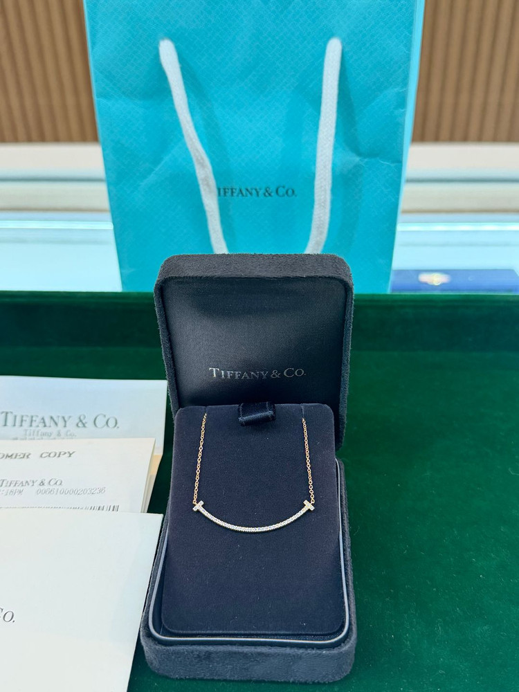 정품 티파니 스마일 목걸이 스몰 사이즈 로즈골드--4