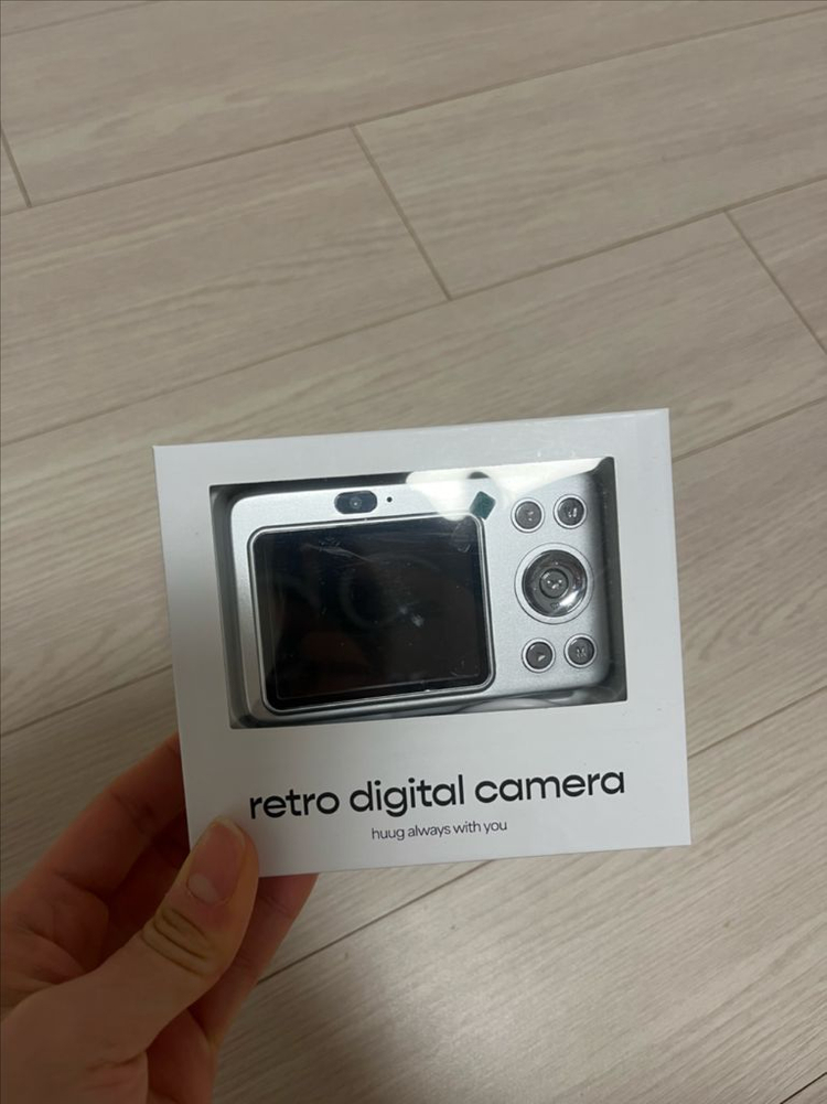 휴그 레트로 디지털 카메라 실버 풀박스 새제품 이미지