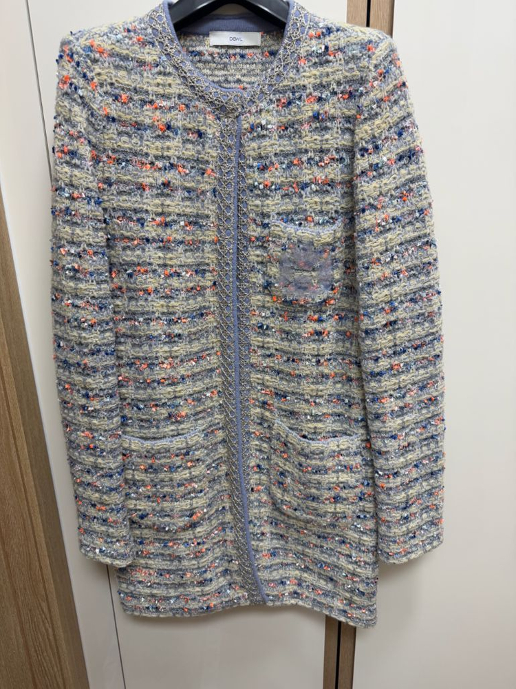 듀엘 트위드 가디건 자켓--2