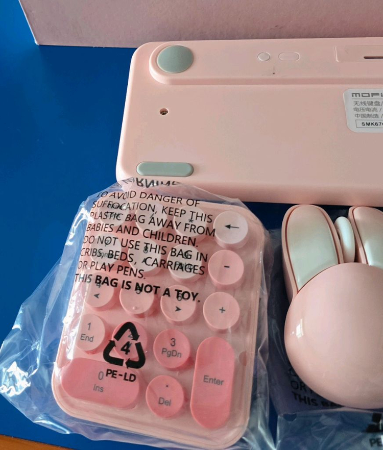 로즈핑크 무선 키보드 마우스 세트--5