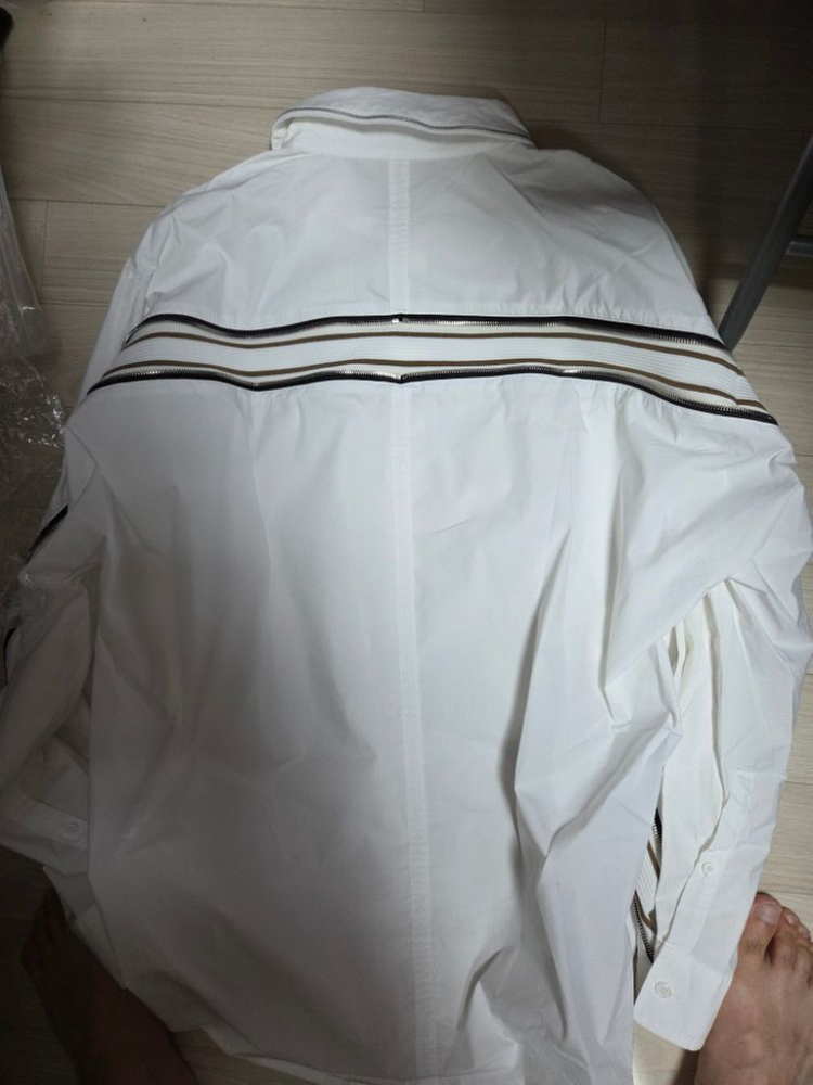 시스템옴므 정품 화이트 오버핏 지퍼 자켓 겸 셔츠 10 이미지