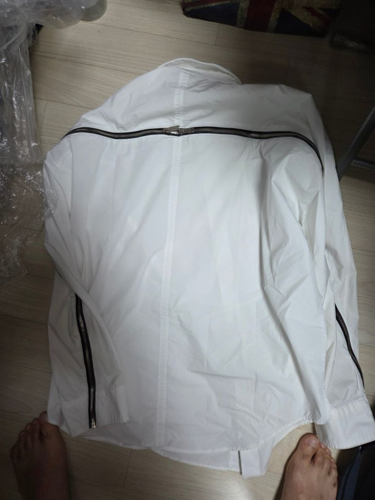 시스템옴므 정품 화이트 오버핏 지퍼 자켓 겸 셔츠 10 이미지