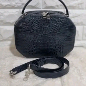 잘모이 카이만 천연악어백 탑핸들 미니가방 이미지