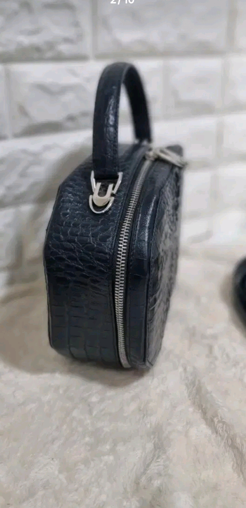 잘모이 카이만 천연악어백 탑핸들 미니가방 이미지