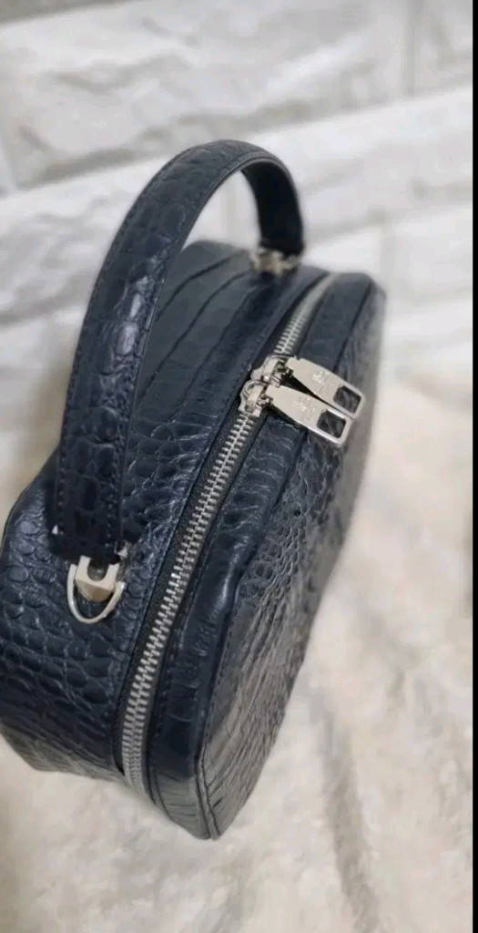 잘모이 카이만 천연악어백 탑핸들 미니가방 이미지