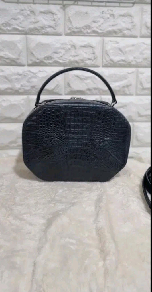 잘모이 카이만 천연악어백 탑핸들 미니가방 이미지