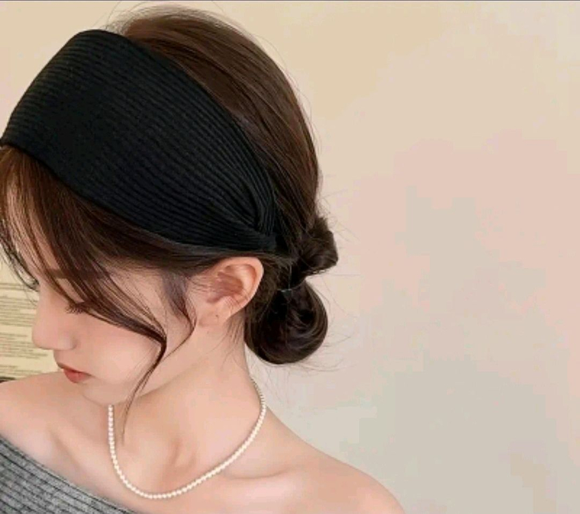 니트 헤어밴드 (검정, 회색)--3