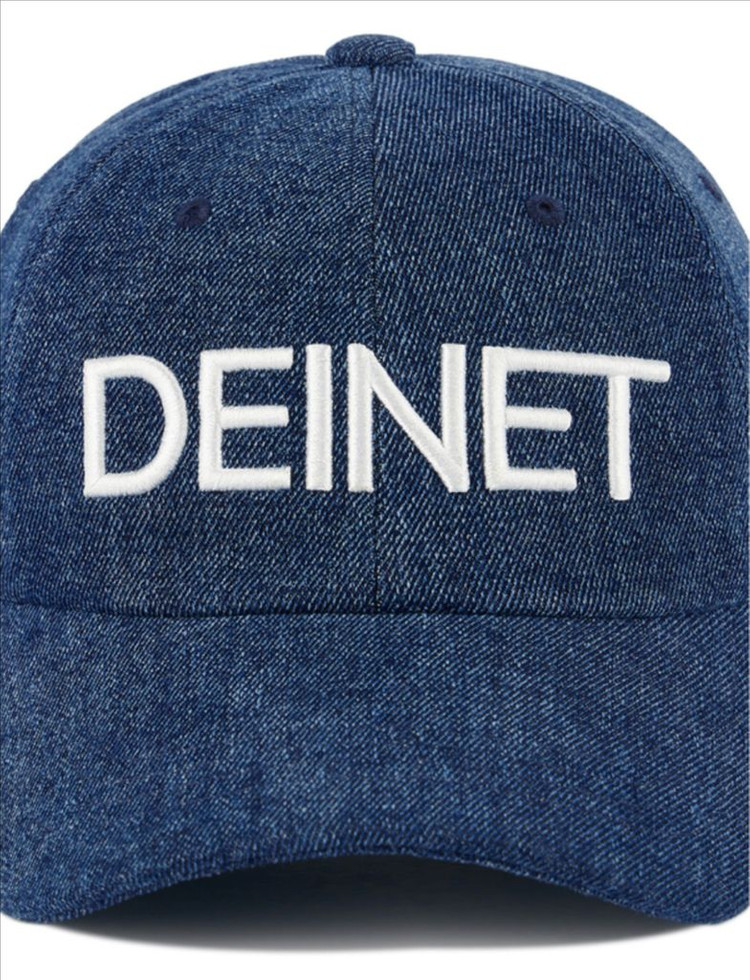 새상품) 다이닛 DEINET 로고 데님 볼캡 블루--4