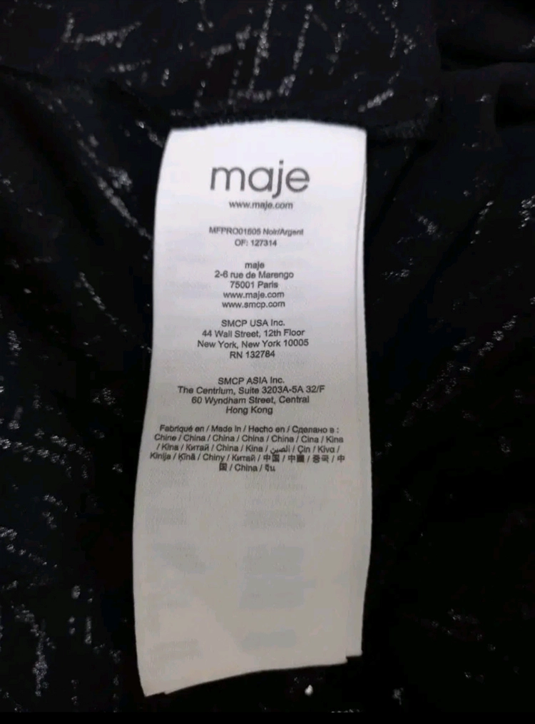 새 마쥬 MAJE 쉬폰 시스루 맥시 롱 원피스 55.66 이미지