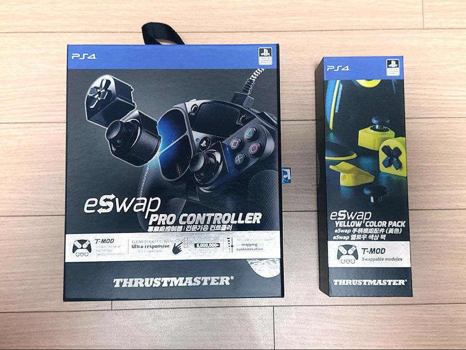 (박풀A급) 트러스트마스터 eSwap 프로 모듈식 유선 컨트롤러(PC,PS4) + 추가팩(옐로우)--0