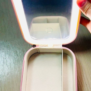 [새상품] LED 조명 화장품 파우치 핑크색 S사이즈