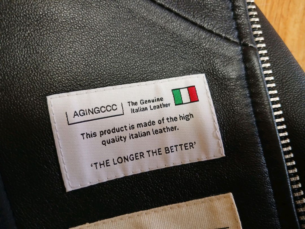 에이징ccc(정품) 남성 라이더 이태리 양가죽 자켓 (블랙) (95~100슬림) (상태 최상급)--4
