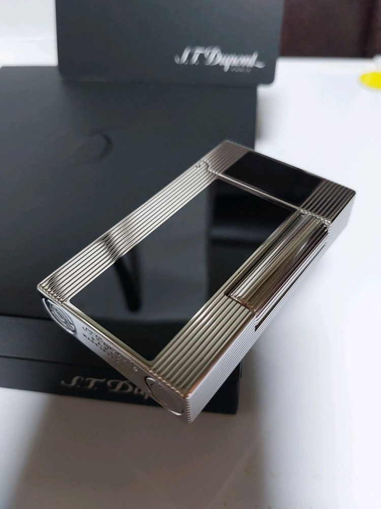 [새상품] 듀퐁라이터 라인2 신형 ca16380 블랙 래커 팔라듐 백금 쌍불 듀퐁 라이타--2