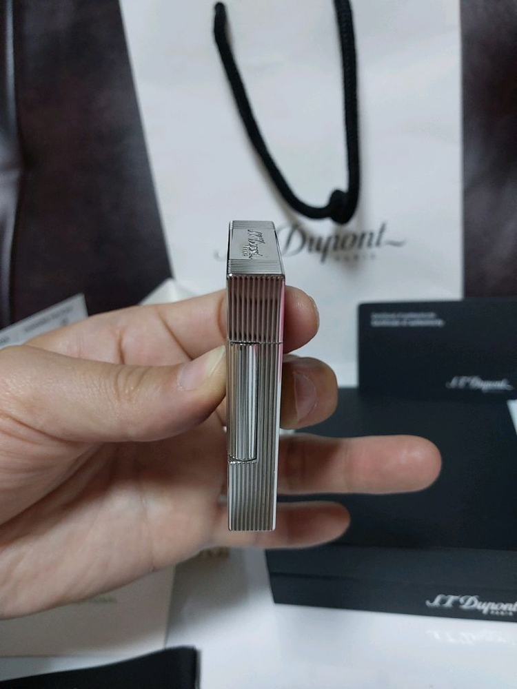 [새상품] 듀퐁라이터 라인2 신형 ca16380 블랙 래커 팔라듐 백금 쌍불 듀퐁 라이타--3