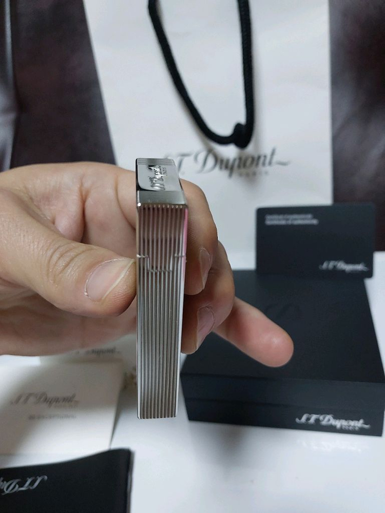 [새상품] 듀퐁라이터 라인2 신형 ca16380 블랙 래커 팔라듐 백금 쌍불 듀퐁 라이타--4