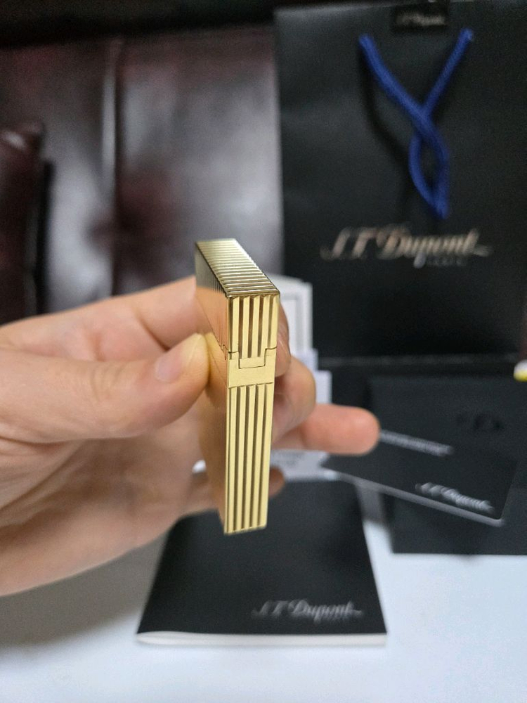 [새상품급] 듀퐁라이터 라인2 신형 ca16827 스트라이프 금장 쌍불 듀퐁 라이타--5