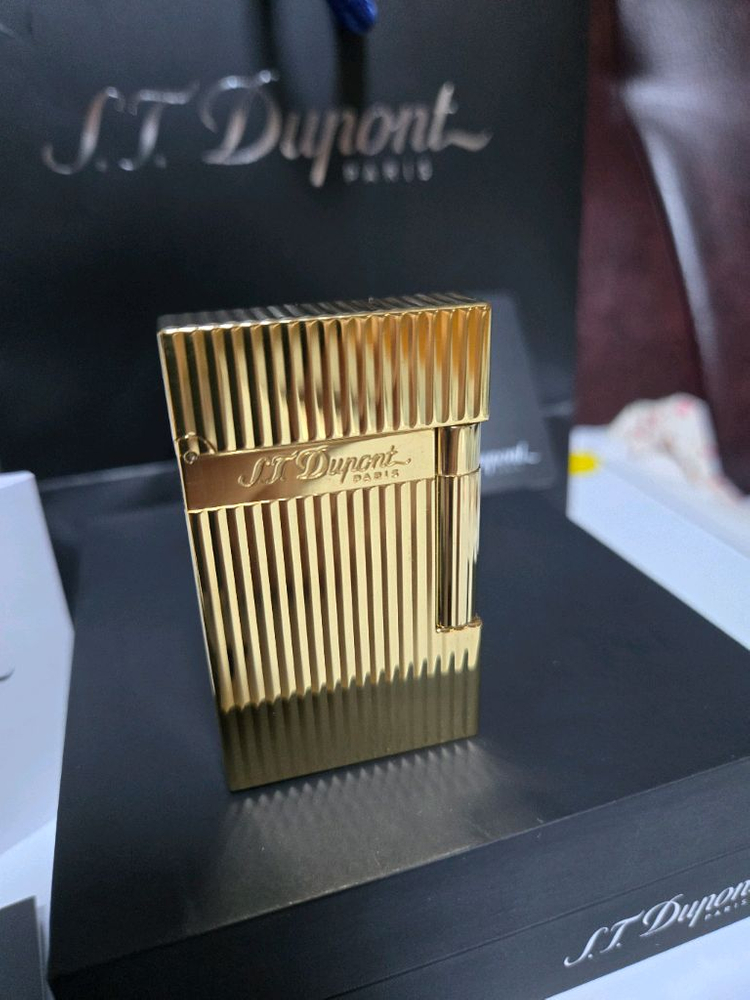 [새상품급] 듀퐁라이터 라인2 신형 ca16827 스트라이프 금장 쌍불 듀퐁 라이타--8