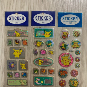 90년대 일본 포켓몬스터 홀로그램 스티커 3장 (미개봉) 이미지