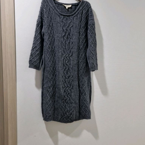 바네사브루노 회색 꽈배기 니트 원피스