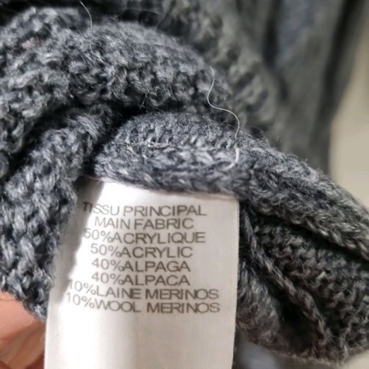 바네사브루노 회색 꽈배기 니트 원피스--5