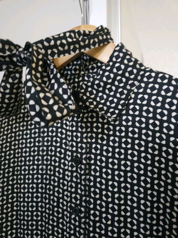 코스 타이 블라우스형 롱원피스--2