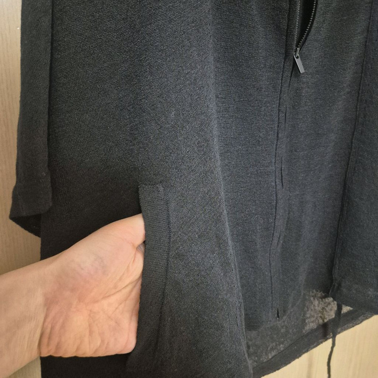 DKNY 블랙 후드 집업 XS 사시즈55-66--2