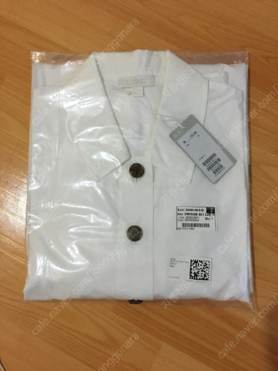 <택있음>코스COS 에이라인 셔츠 드레스/34/화이트--1