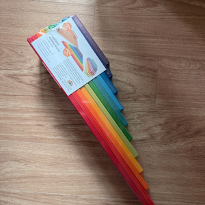 GRIMMS 발도르프 교구 그림스 레인보우 계단 유아 원목 무지개 블럭 아기 장난감