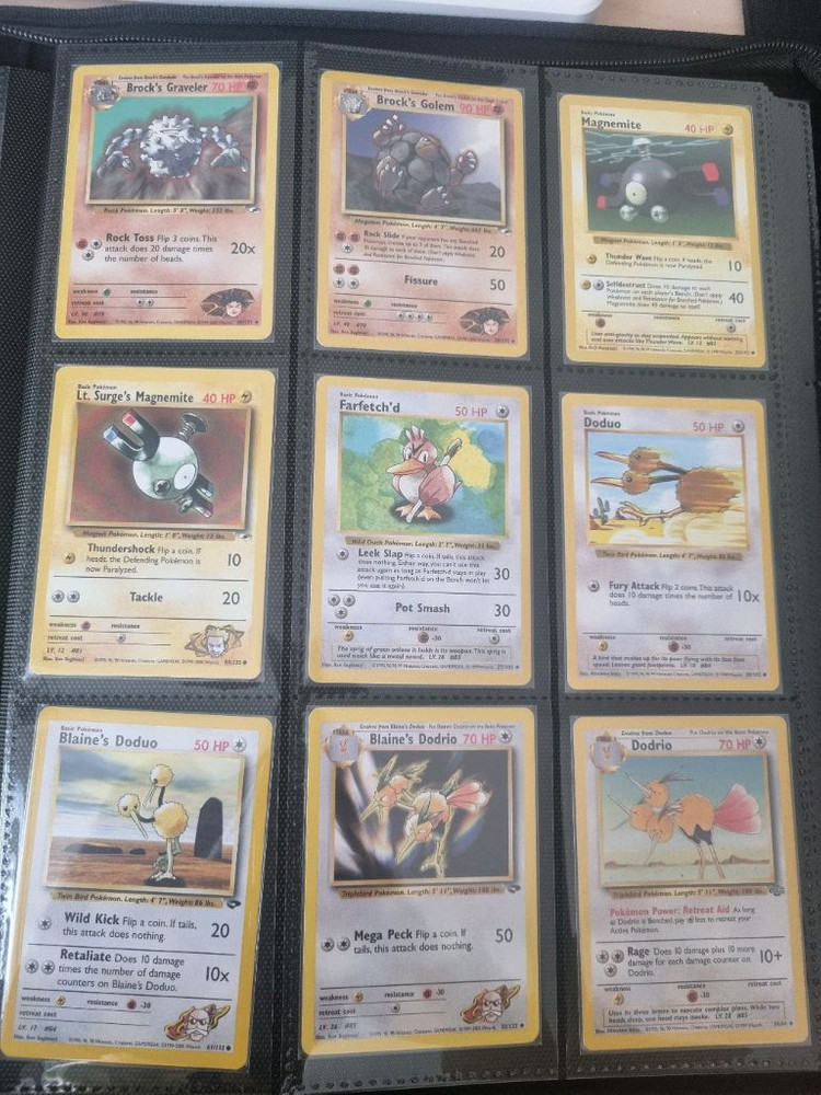 옛날 포켓몬카드(1999) 베이스셋, 정글셋, 화석셋, 짐챌린저 히어로즈셋 팔아요. 이미지