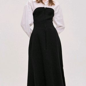 시스템 집업 니트 원피스