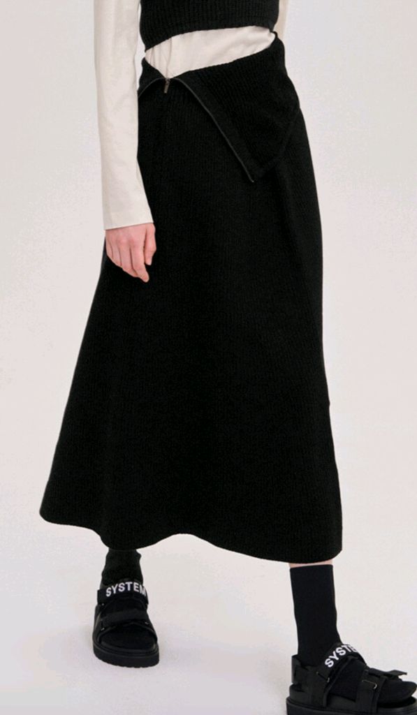 시스템 집업 니트 원피스--1