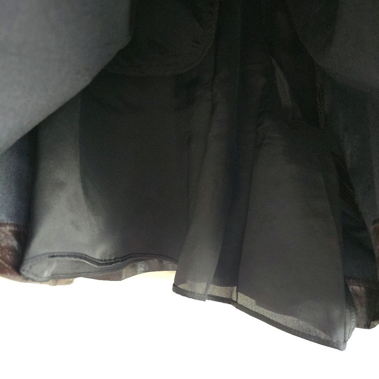 오브제 페이크 레더 스커트 팬츠--4