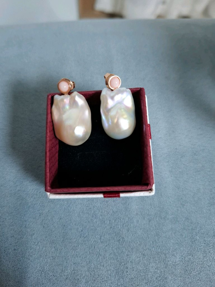 바로크 진주 귀걸이 실버--1