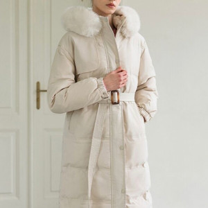 쥬아르 슬림 라인 퍼 롱 패딩 점퍼_JEFJP355V 미착용 새것