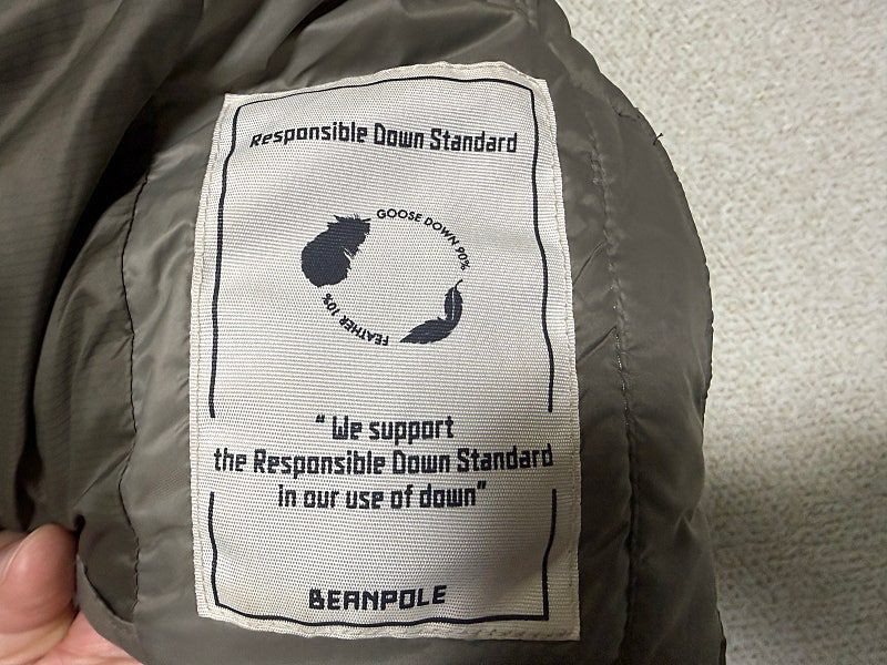 빈폴 구스다운 패딩 자켓 (내,외피분리형) 남성용 105사이즈 이미지