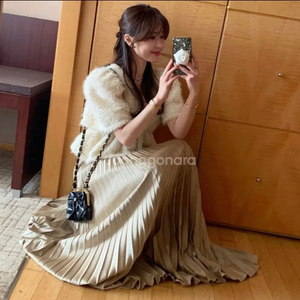 바이씨니 공작스커트 골드 키작녀