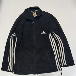 희귀!! 일본 아디다스 올드스쿨 플리스 집업 져지 L 블랙
