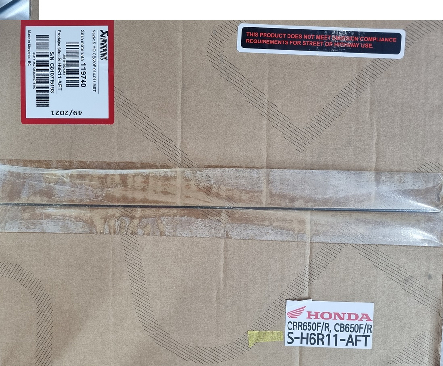 CBR650R 19-23/ CB650F 14-18 아크라포빅 풀시스템 머플러 S-H6R11-AFT 이미지