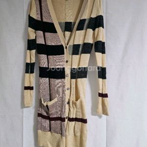 버버리 체크 롱 가디건